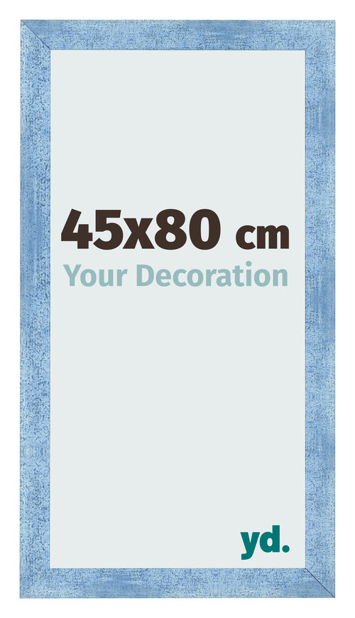 Fotolijst 45x80cm Helder Blauw Geveegd MDF Pisa Voorzijde Maat | Yourdecoration.nl