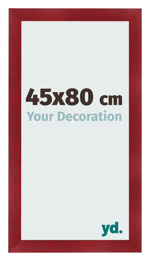 Fotolijst 45x80cm Wijnrood Geveegd MDF Pisa Voorzijde Maat | Yourdecoration.nl