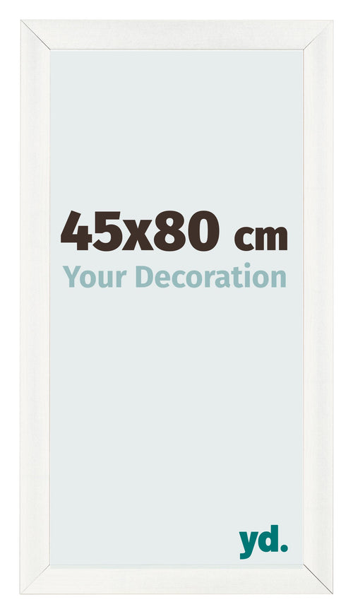 Fotolijst 45x80cm Wit Geveegd MDF Pisa Voorzijde Maat | Yourdecoration.nl