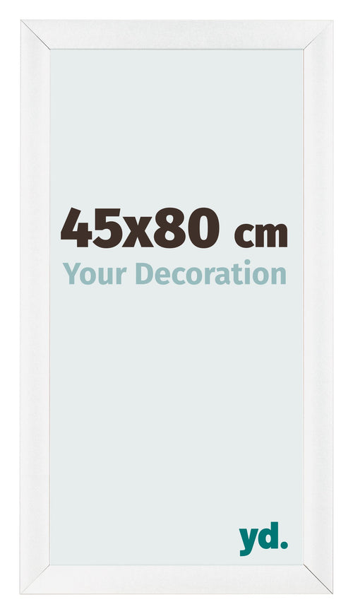 Fotolijst 45x80cm Wit Hoogglans MDF Pisa Voorzijde Maat | Yourdecoration.nl
