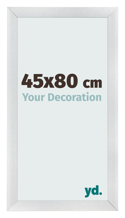 Fotolijst 45x80cm Zilver Mat MDF Pisa Voorzijde Maat | Yourdecoration.nl