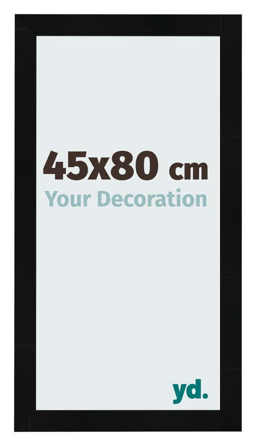Fotolijst 45x80cm Zwart Hoogglans MDF Pisa Voorzijde Maat | Yourdecoration.nl