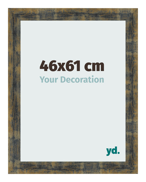 Fotolijst 46x61cm Blauw Goud Gemeleerd MDF Pisa Voorzijde Maat | Yourdecoration.nl