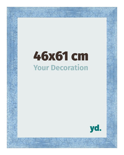 Fotolijst 46x61cm Helder Blauw Geveegd MDF Pisa Voorzijde Maat | Yourdecoration.nl