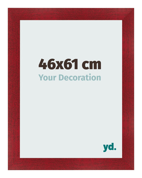 Fotolijst 46x61cm Wijnrood Geveegd MDF Pisa Voorzijde Maat | Yourdecoration.nl
