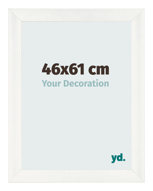 Fotolijst 46x61cm Wit Geveegd MDF Pisa Voorzijde Maat | Yourdecoration.nl