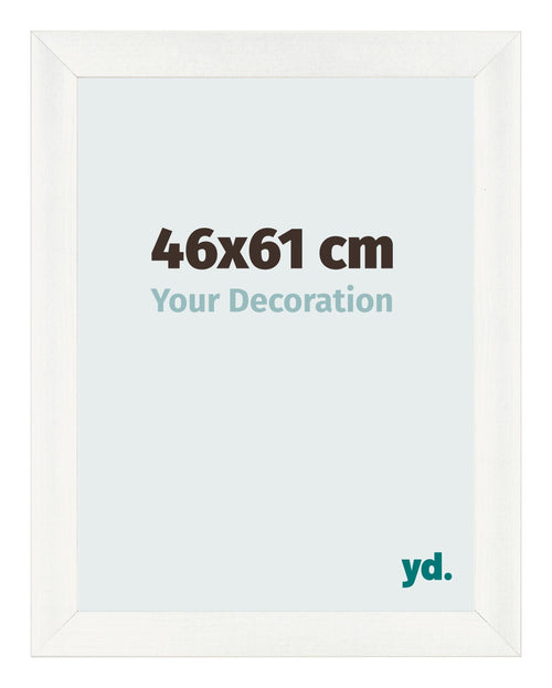 Fotolijst 46x61cm Wit Geveegd MDF Pisa Voorzijde Maat | Yourdecoration.nl