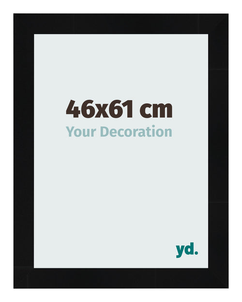 Fotolijst 46x61cm Zwart Hoogglans MDF Pisa Voorzijde Maat | Yourdecoration.nl