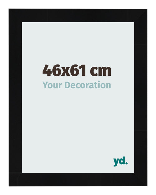 Fotolijst 46x61cm Zwart Hoogglans MDF Pisa Voorzijde Maat | Yourdecoration.nl