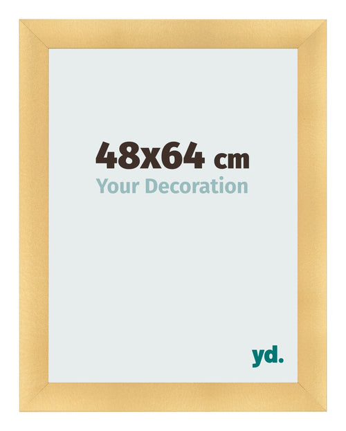Fotolijst 48x64cm Goud Mat MDF Pisa Voorzijde Maat | Yourdecoration.nl