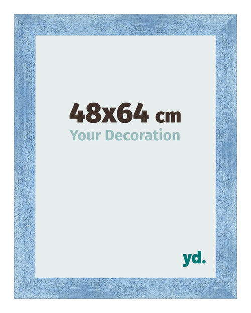 Fotolijst 48x64cm Helder Blauw Geveegd MDF Pisa Voorzijde Maat | Yourdecoration.nl