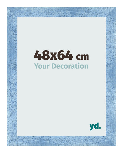 Fotolijst 48x64cm Helder Blauw Geveegd MDF Pisa Voorzijde Maat | Yourdecoration.nl