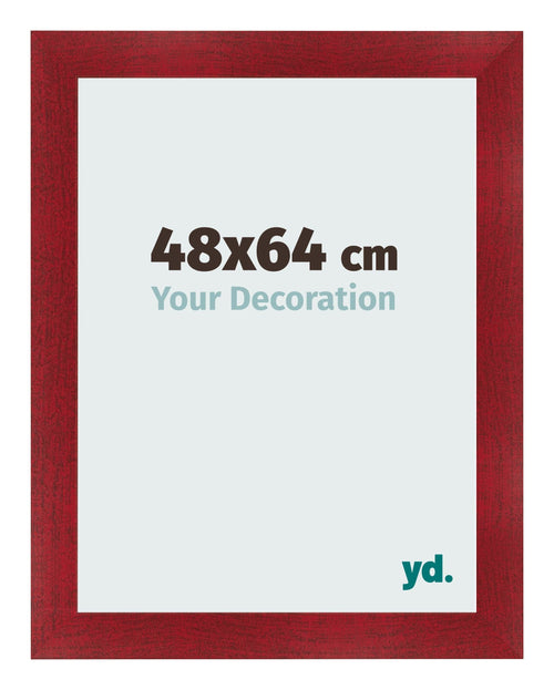 Fotolijst 48x64cm Wijnrood Geveegd MDF Pisa Voorzijde Maat | Yourdecoration.nl