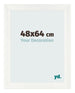 Fotolijst 48x64cm Wit Geveegd MDF Pisa Voorzijde Maat | Yourdecoration.nl