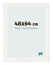 Fotolijst 48x64cm Wit Geveegd MDF Pisa Voorzijde Maat | Yourdecoration.nl