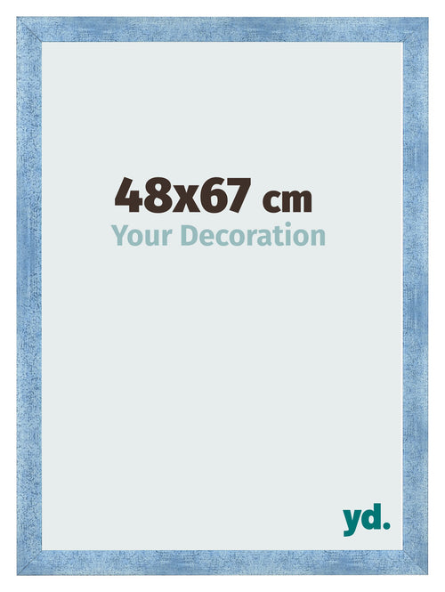 Fotolijst 48x67cm Helder Blauw Geveegd MDF Pisa Voorzijde Maat | Yourdecoration.nl