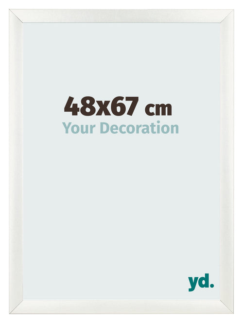 Fotolijst 48x67cm Wit Geveegd MDF Pisa Voorzijde Maat | Yourdecoration.nl