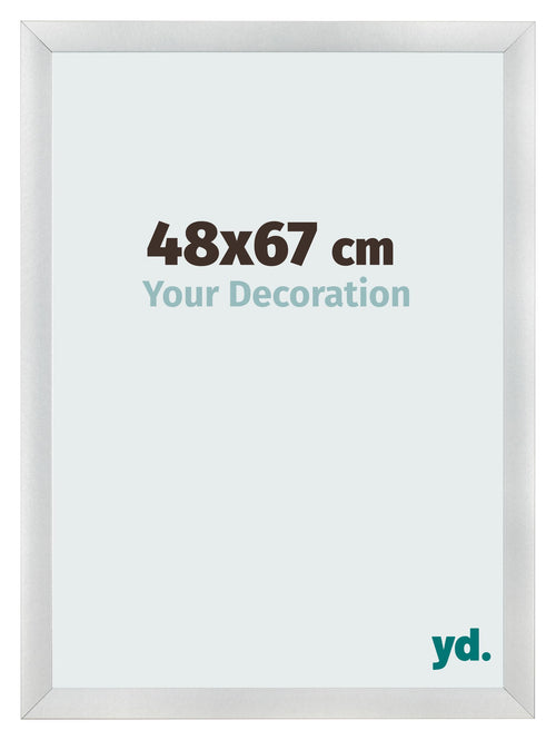 Fotolijst 48x67cm Zilver Mat MDF Pisa Voorzijde Maat | Yourdecoration.nl