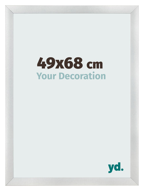 Fotolijst 49x68cm Zilver Mat MDF Pisa Voorzijde Maat | Yourdecoration.nl