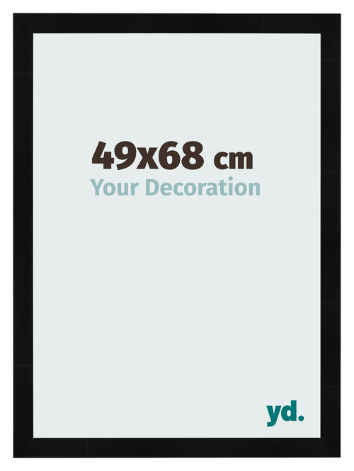 Fotolijst 49x68cm Zwart Hoogglans MDF Pisa Voorzijde Maat | Yourdecoration.nl