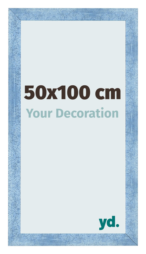 Fotolijst 50x100cm Helder Blauw Geveegd MDF Pisa Voorzijde Maat | Yourdecoration.nl