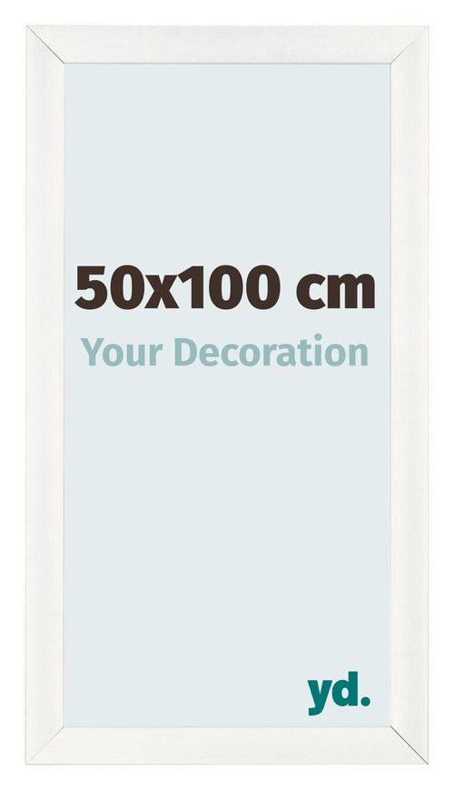 Fotolijst 50x100cm Wit Geveegd MDF Pisa Voorzijde Maat | Yourdecoration.nl