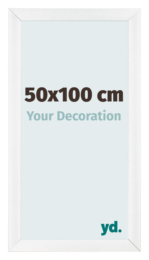 Fotolijst 50x100cm Wit Hoogglans MDF Pisa Voorzijde Maat | Yourdecoration.nl