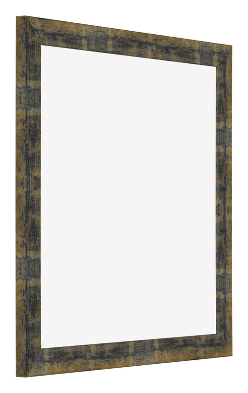 Fotolijst 50x50cm Blauw Goud Gemeleerd MDF Pisa Voorzijde Schuin | Yourdecoration.nl