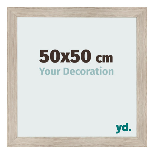 Fotolijst 50x50cm Eiken Licht MDF Pisa Voorzijde Maat | Yourdecoration.nl