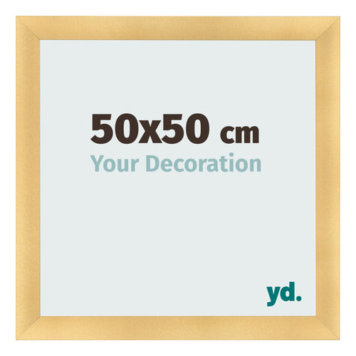 Fotolijst 50x50cm Goud Mat MDF Pisa Voorzijde Maat | Yourdecoration.nl