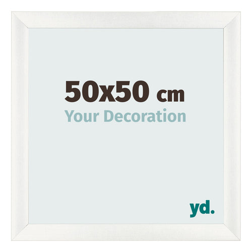 Fotolijst 50x50cm Wit Geveegd MDF Pisa Voorzijde Maat | Yourdecoration.nl