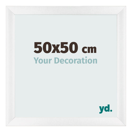 Fotolijst 50x50cm Wit Hoogglans MDF Pisa Voorzijde Maat | Yourdecoration.nl