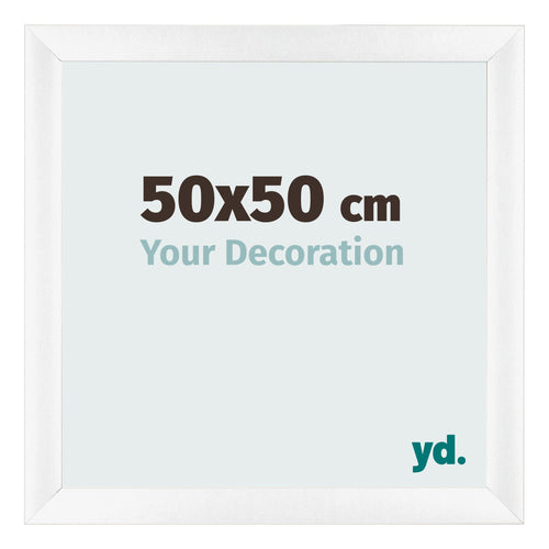 Fotolijst 50x50cm Wit Mat MDF Pisa Voorzijde Maat | Yourdecoration.nl