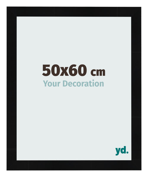 Fotolijst 50x60cm Zwart Hoogglans MDF Pisa Voorzijde Maat | Yourdecoration.nl