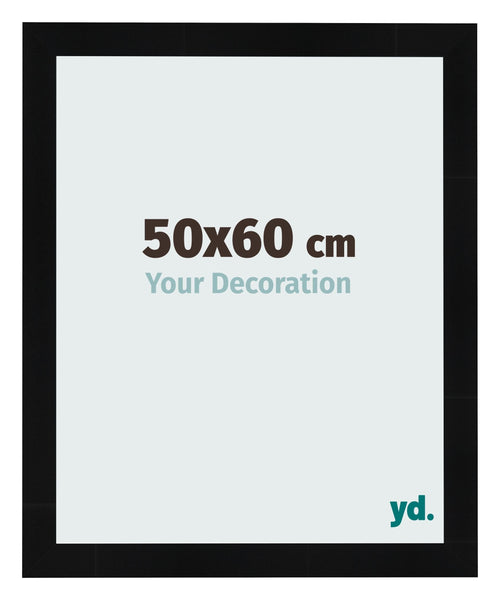 Fotolijst 50x60cm Zwart Hoogglans MDF Pisa Voorzijde Maat | Yourdecoration.nl