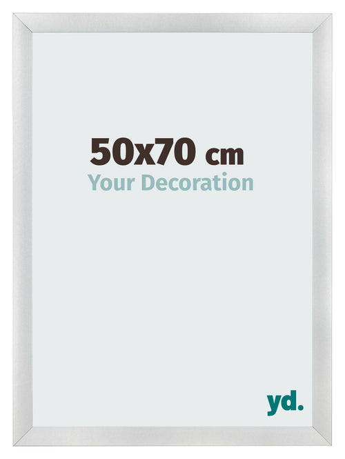 Fotolijst 50x70cm Zilver Mat MDF Pisa Voorzijde Maat | Yourdecoration.nl