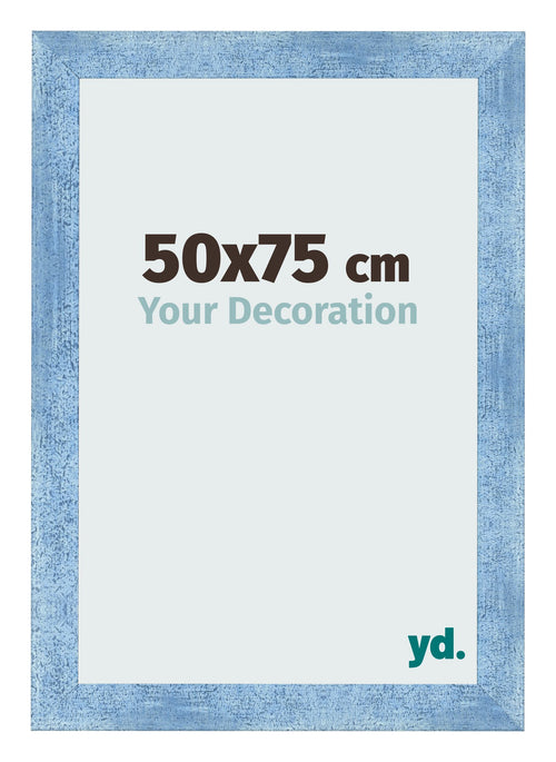Fotolijst 50x75cm Helder Blauw Geveegd MDF Pisa Voorzijde Maat | Yourdecoration.nl