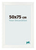 Fotolijst 50x75cm Wit Geveegd MDF Pisa Voorzijde Maat | Yourdecoration.nl