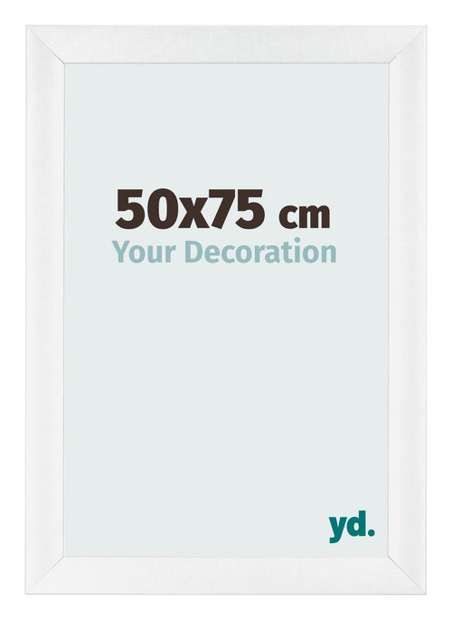 Fotolijst 50x75cm Wit Hoogglans MDF Pisa Voorzijde Maat | Yourdecoration.nl