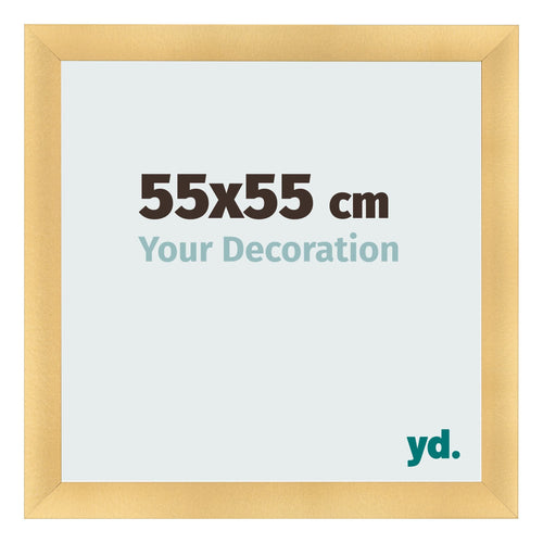 Fotolijst 55x55cm Goud Mat MDF Pisa Voorzijde Maat | Yourdecoration.nl