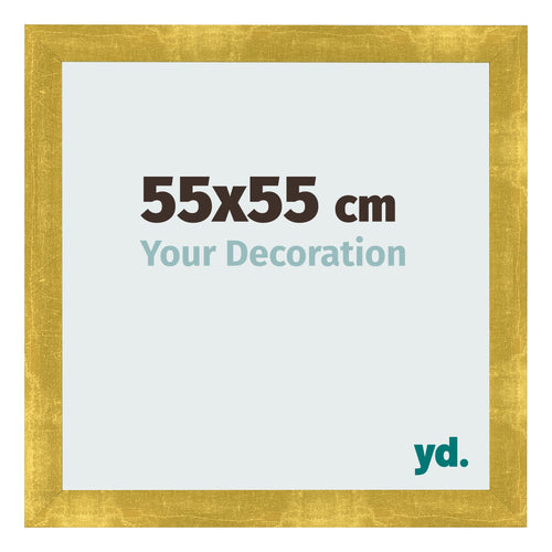Fotolijst 55x55cm Goud Vintage MDF Pisa Voorzijde Maat | Yourdecoration.nl
