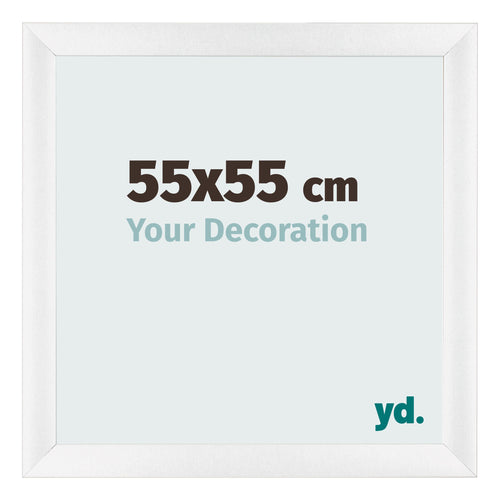 Fotolijst 55x55cm Wit Hoogglans MDF Pisa Voorzijde Maat | Yourdecoration.nl