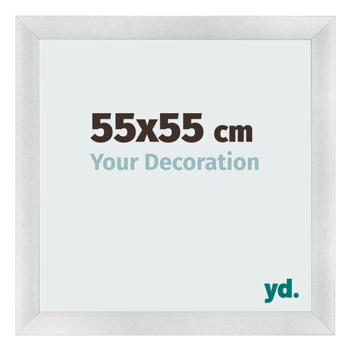 Fotolijst 55x55cm Zilver Mat MDF Pisa Voorzijde Maat | Yourdecoration.nl