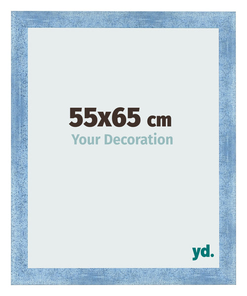 Fotolijst 55x65cm Helder Blauw Geveegd MDF Pisa Voorzijde Maat | Yourdecoration.nl