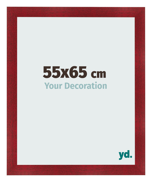Fotolijst 55x65cm Wijnrood Geveegd MDF Pisa Voorzijde Maat | Yourdecoration.nl