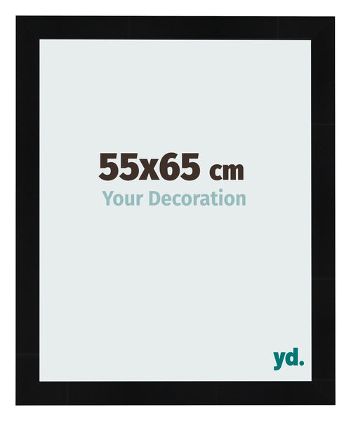 Fotolijst 55x65cm Zwart Hoogglans MDF Pisa Voorzijde Maat | Yourdecoration.nl