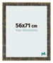 Fotolijst 56x71cm Blauw Goud Gemeleerd MDF Pisa Voorzijde Maat | Yourdecoration.nl