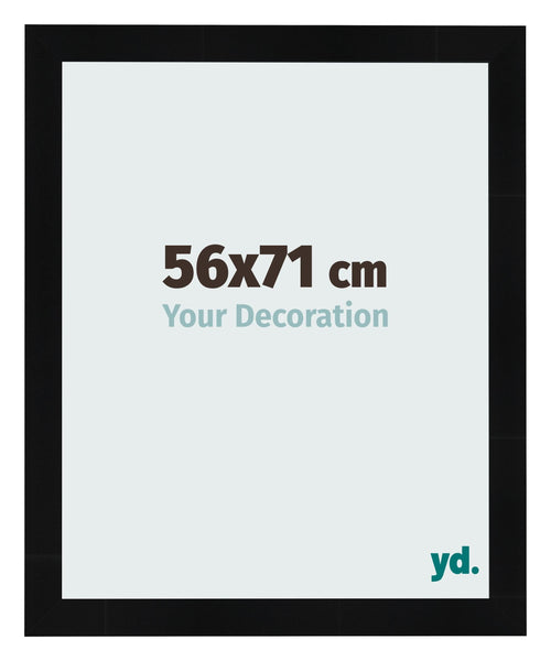 Fotolijst 56x71cm Zwart Hoogglans MDF Pisa Voorzijde Maat | Yourdecoration.nl