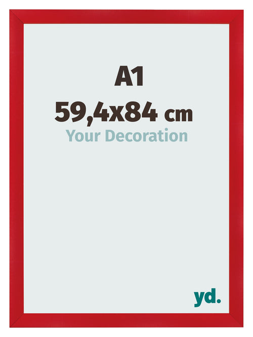 Fotolijst 59 4x84cm A1 Rood MDF Pisa Voorzijde Maat | Yourdecoration.nl