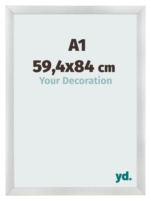 Fotolijst 59 4x84cm A1 Zilver Mat MDF Pisa Voorzijde Maat | Yourdecoration.nl
